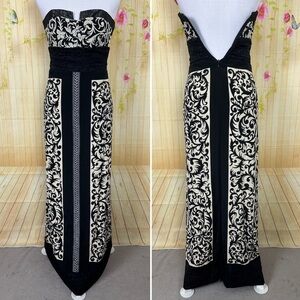 NICOLE MILLER Collection Black Silk Strapless Dress Size 2